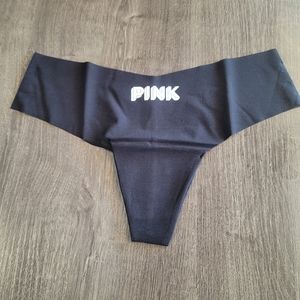 ❤️ Victoria's secret pink stretch no show thong panty MEDIUM BLACK